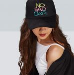 No Bad Days 6 Panel Twill Cap - Stacked TriColor on Black